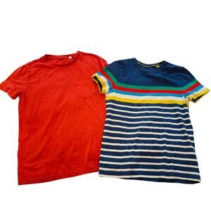 Mini Boden T-Shirt Bundle Red Navy Striped Short Sleeve Crewneck Size 8-9Y